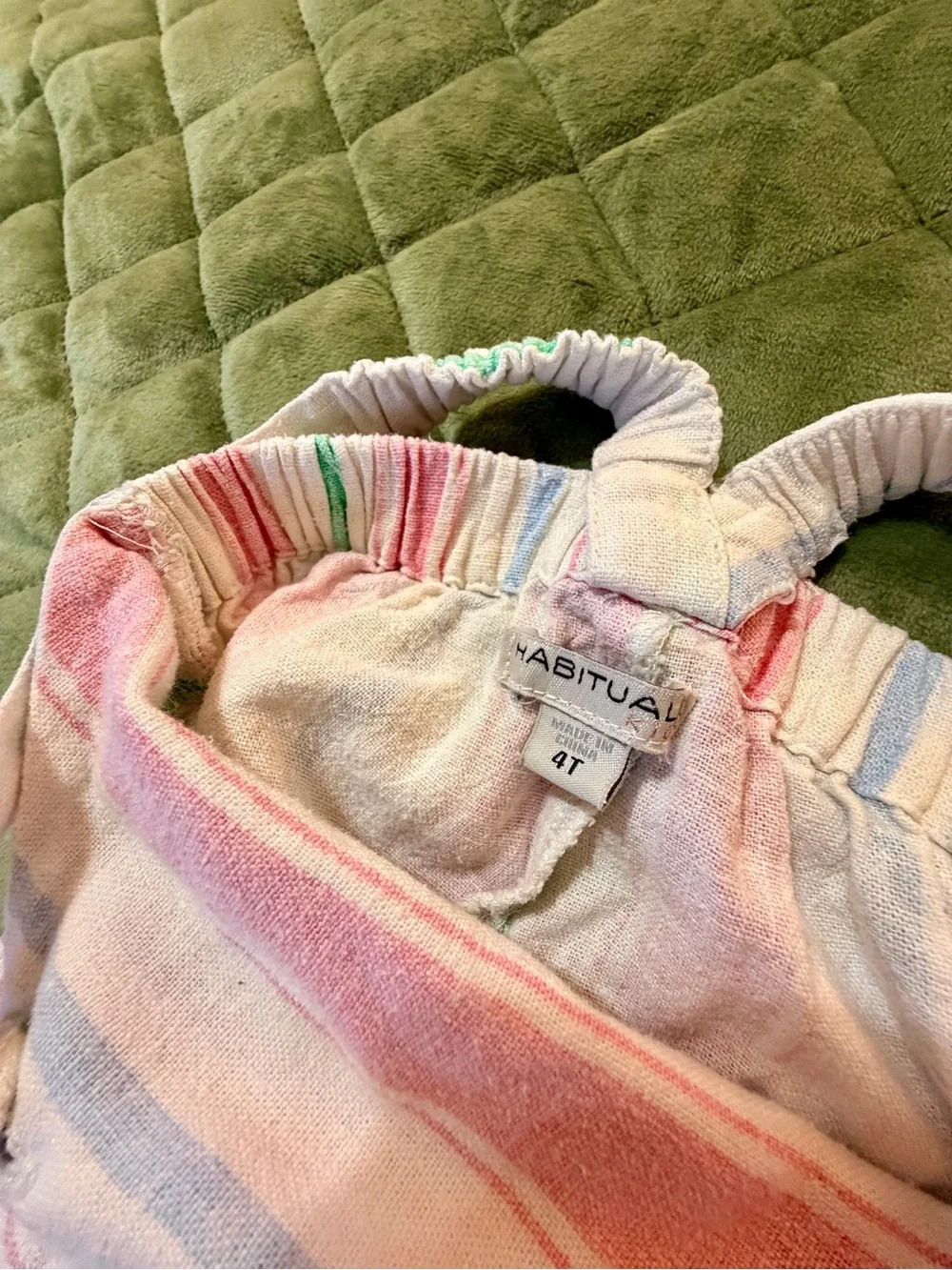 Habitual Pink, Green & White Stripe Overalls